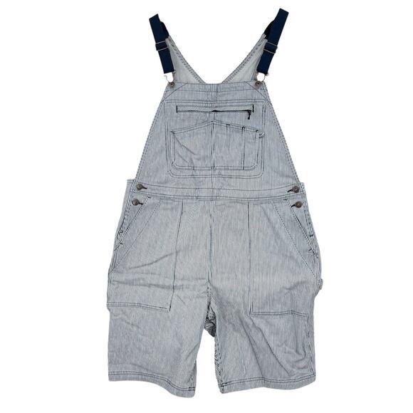 Duluth Trading Rootstock Engineer Striped Heirloom Gardening Short Overalls L - Picture 1 of 13